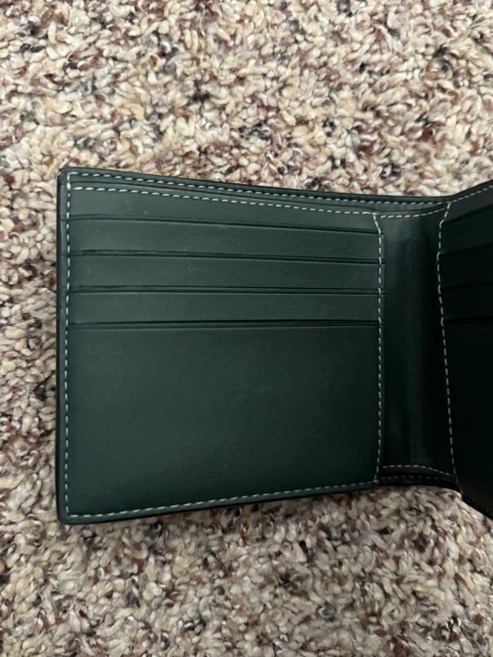Men's Patterned Bi-Fold Wallet in Green and Brown COACH - Picture 3 of 6